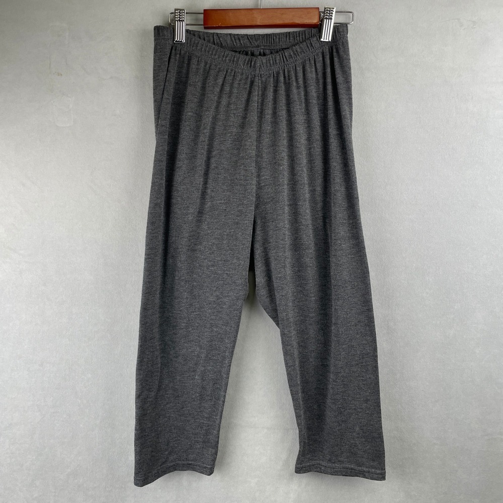 Boohoo Wmn Charcoal Grey Heathered Jersey Maternity Lounge Capri Pants Elastic 6